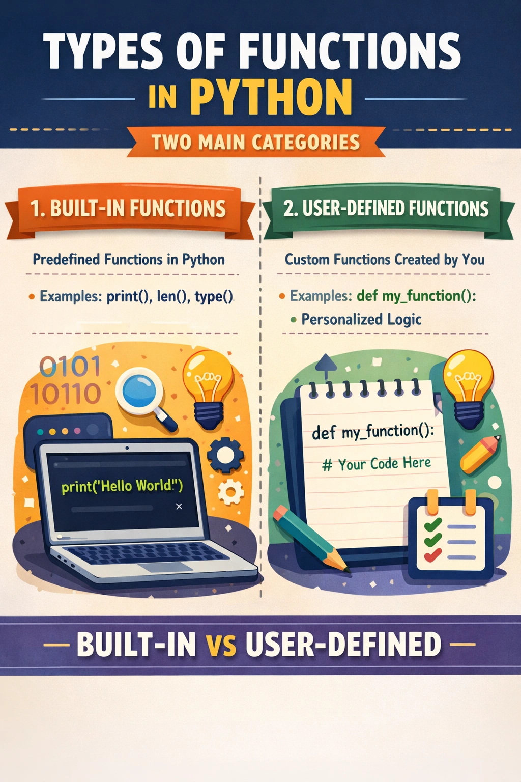 what are the two main types of functions in python
